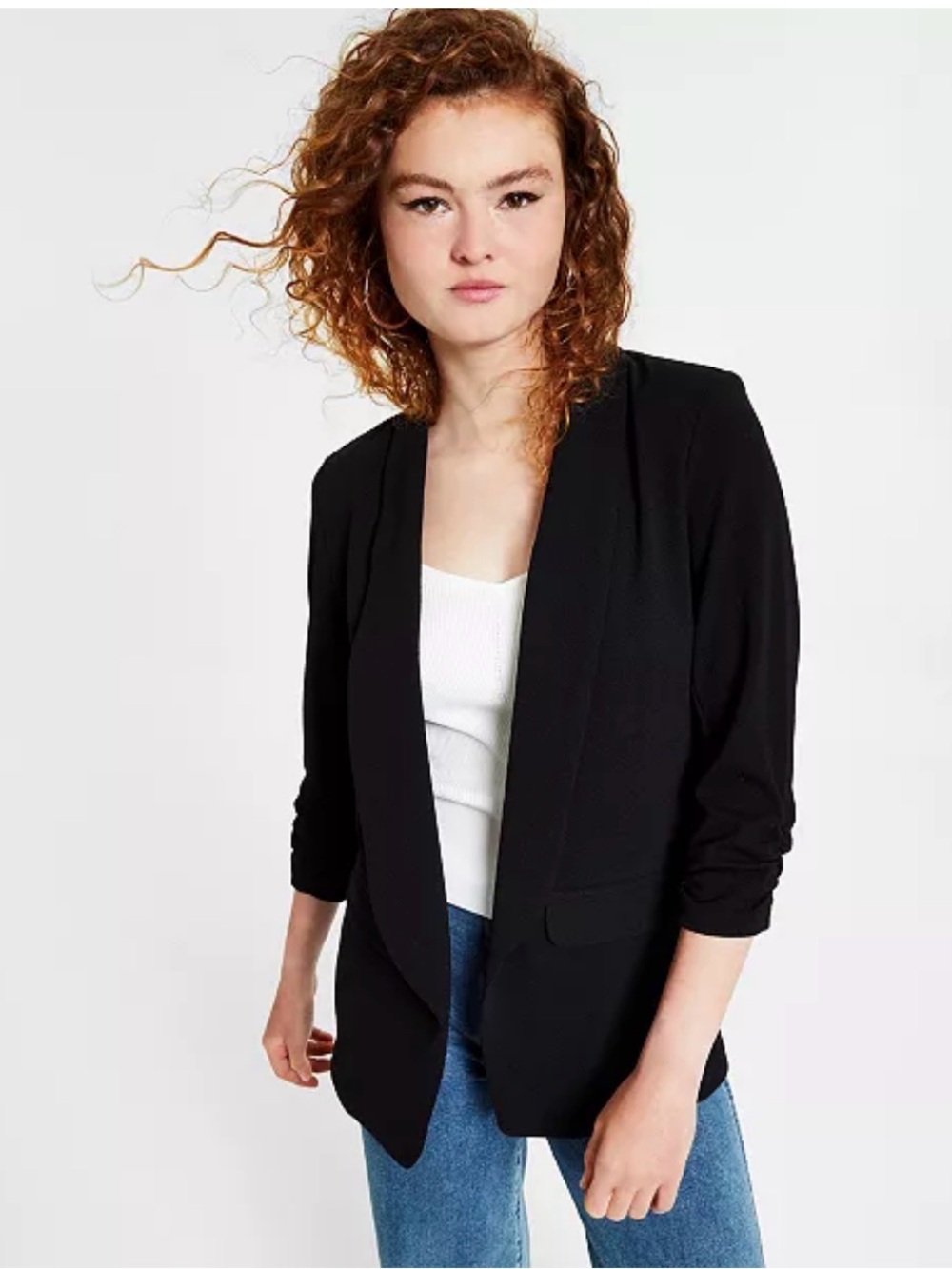 Women’s Knit 3/4-Sleeve Boyfriend Blazer